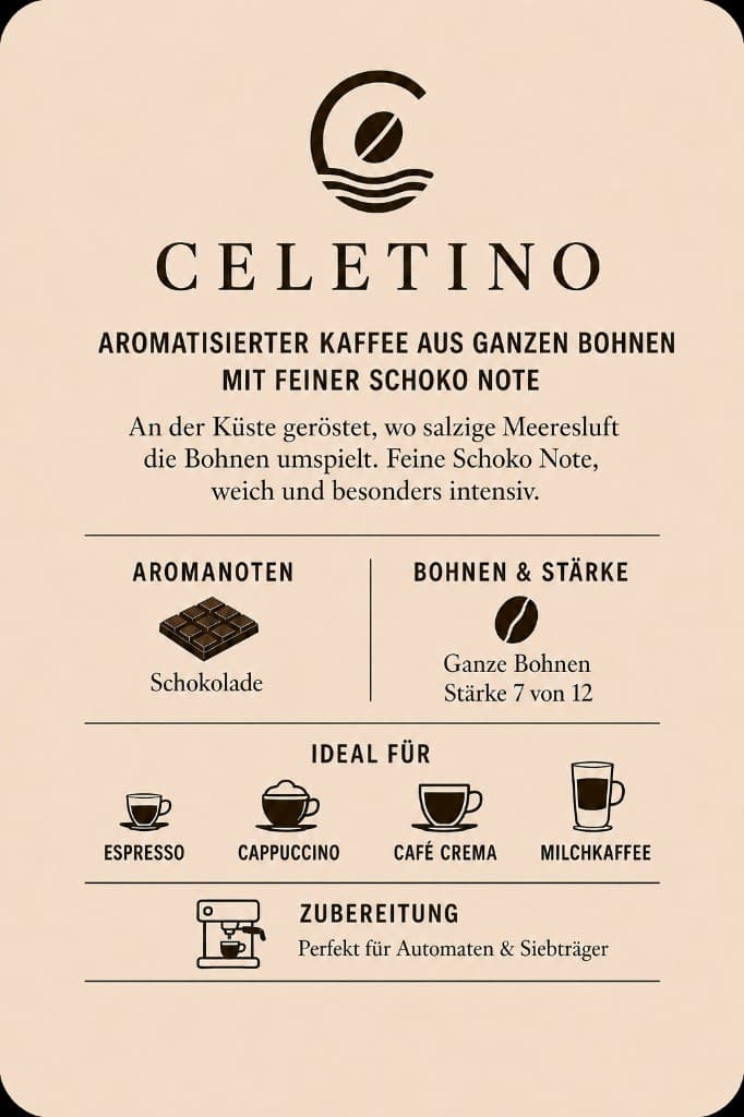 CELETINO Etikett – Aromanoten und Stärke