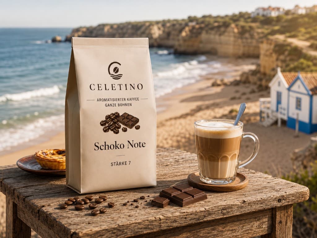 CELETINO Schoko Note mit Kaffee an der portugiesischen Küste